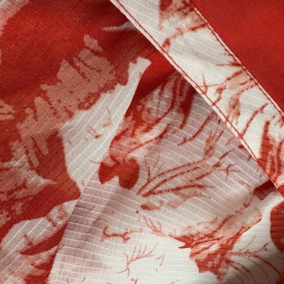 Chelsea28 Womens Red Floral Halter Ruffle Midi Dress Size M Boho Fairy Statement - Picture 4 of 16